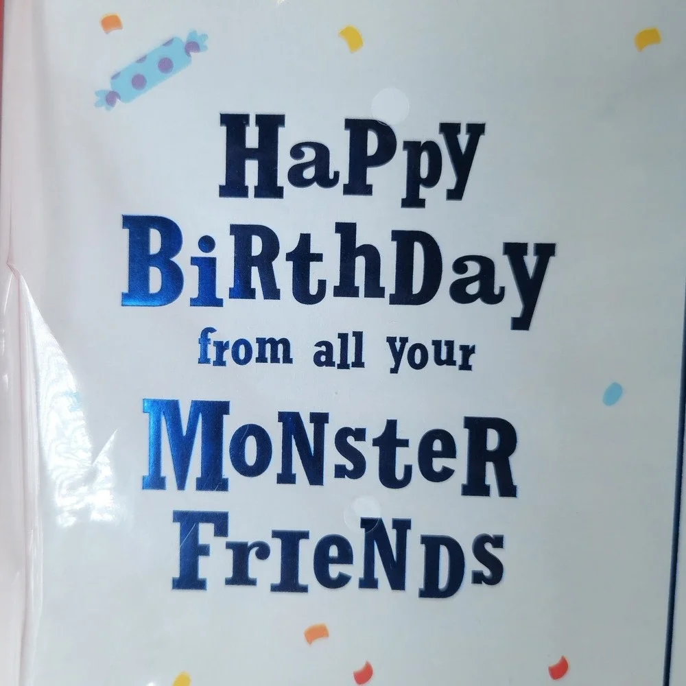 Sesame Street Birthday Card‎ Monster Friends Party Elmo Big Bird Cookie Monster